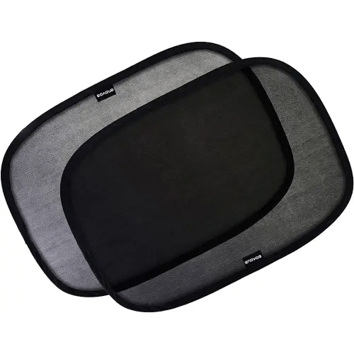 Enovoe Car Window Shades for Baby (2 Pack) - 21"x14" Sun Shade Blocker, Cling - Glare Shield and UV Rays Protection for Your Child - Side Window Screens for SUV- Mesh Window Shades for car Baby