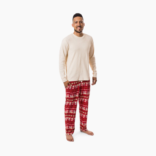 Burt's Bees Baby Mens Hot Cocoa Fair Isle Matching Family Pajama Set - Small
