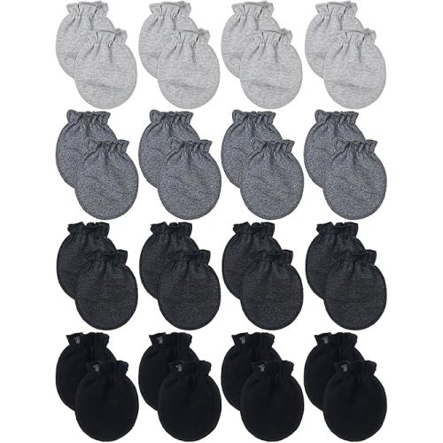 16 Pairs Newborn Baby Cotton Mittens No Scratch Gloves Unisex Newborn Mittens for baby Boys Girls 0-6 Months
