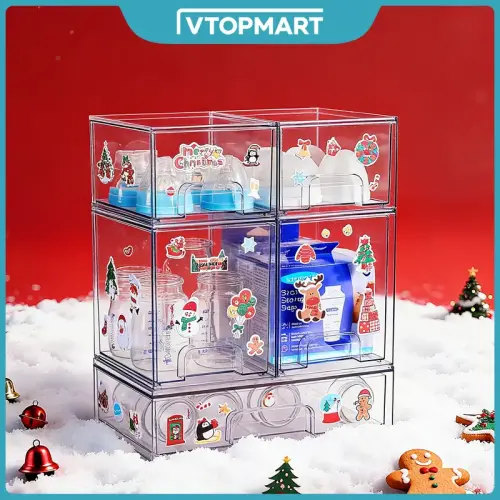 Vtopmart Stackable Storage Drawers Set of 2-8 Clear Plastic Organizer | Black Friday Sale TikTok Shop