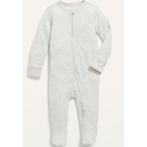 Ribbed 2-Way-Zip Sleep & Play Footed One-Piece for Baby