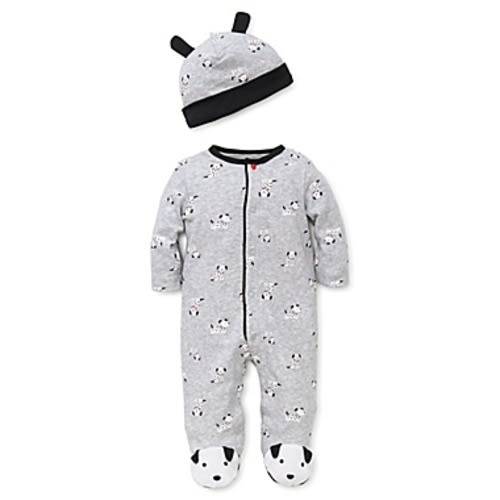 Little Me™ Newborn 2-Piece Dalmatian Footie and Hat Set in GreyLittle Me™ Newborn 2-Piece Dalmatian Footie and Hat Set in Grey