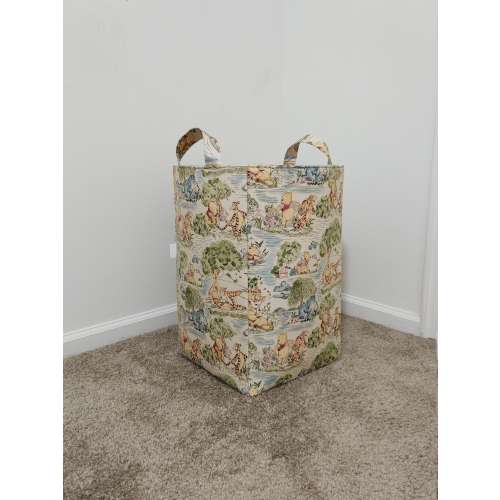 Winnie the pooh laundry hamper, Storage basket,  Nursery organizer, Toy fabric bin, baby shower gift