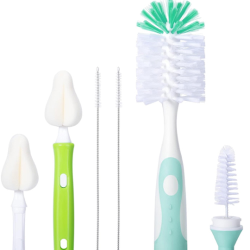 Amazon.com: CAREBABYMORE Baby Bottle Brush with One Base Hidden Nylon Nipple Cleaner, 2 Pcs Sponge Nipple Brushes, 2 Pcs Straw Brushes, Bottle Brush with Nipple Cleaner and Suction Cup (Green) : Baby