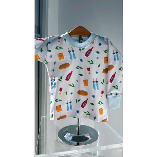 Kid's Shabbat Pajamas in White