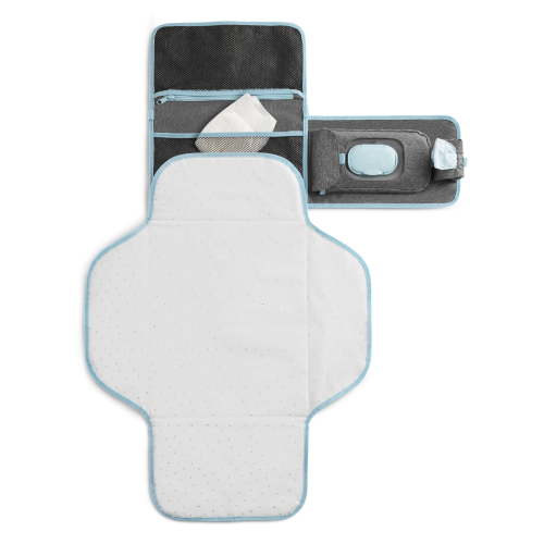 SafeFit XtraGuard XL Antimicrobial Baby Changing Pad Kit, Includes Wipes Dispenser, Gray