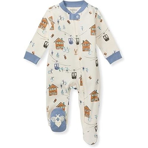 Burt's Bees Baby Boys' Sleep and Play Pjs, 100% Organic Cotton One-piece Zip Front Romper Jumpsuit Pajamas
