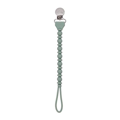 Itzy Ritzy Silicone Pacifier Clip; 100% Food Grade Silicone Pacifier Strap with Clip Keeps Pacifiers, Teethers & Small Toys in Place; Features One-Piece Design & Silicone Cord (Succulent)