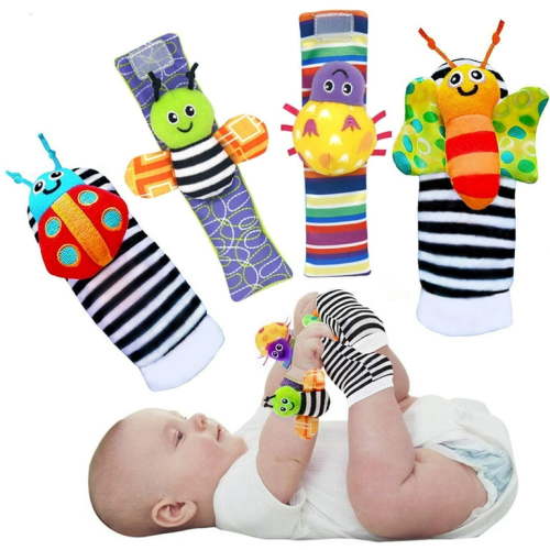 VONTER Foot Finder Socks & Wrist Rattles - Newborn Toys for Baby Boy or Girl - Brain Development Infant Toys - Hand and Foot Rattles Suitable for 0-3, 3-6, 6-12 Months Babies