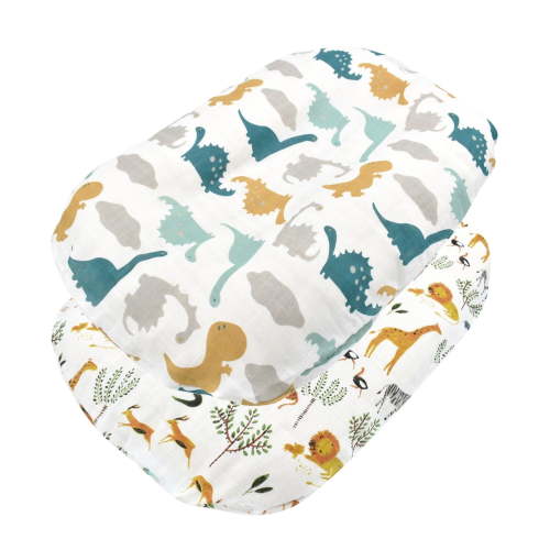 Children Baby Care Removable Slipcover 2 Pack For Lounger Cover Baby Muslin Dinosaur Floral Cotton Super Soft Lounger Pillow Cover