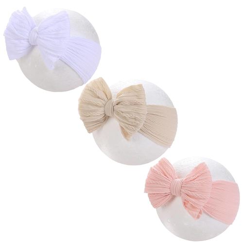 KIDOCHEESE Baby Headbands Super Stretchy Hair Bows Soft Nylon Hairbands Handmade Hair Accessories for Newborn Infant Toddlers