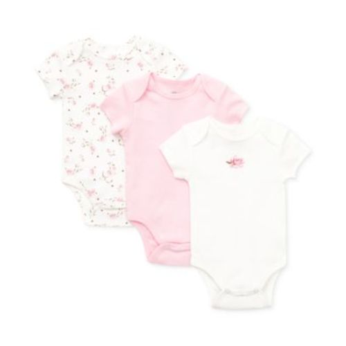 Baby Girls Vintage Rose Bodysuits, Pack of 3