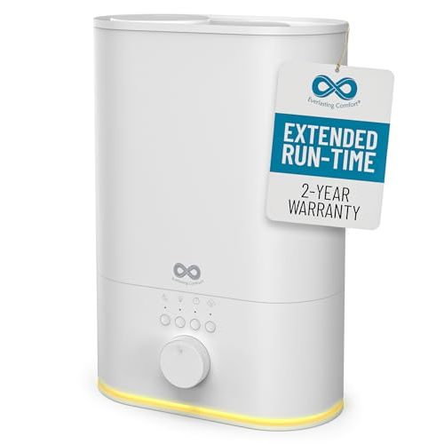 Upgraded Quiet Humidifier Large Room – Extended Run Time, Top Fill Humidifiers for Bedroom, Easy to Clean, Aromatherapy Compatible by Everlasting Comfort