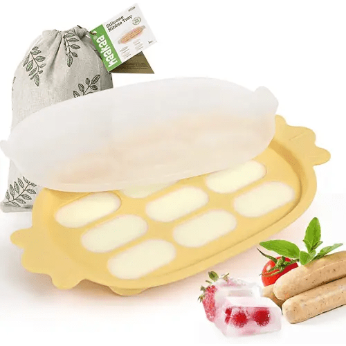 Haakaa Baby Popsicle Mold - Baby Food Maker & Breastmilk Teething Freezer Tray - BPA Free Silicone-Yellow