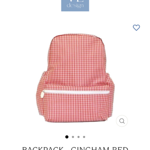 Backpack - Gingham Red