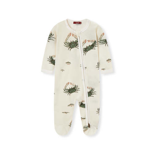 Coastal Crab Bamboo Zipper Footed Romper