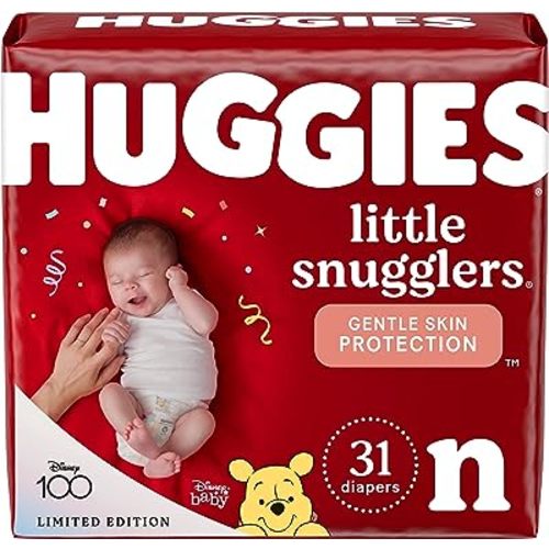 HUGGIES Newborn Diapers - Huggies Little Snugglers Disposable Baby Diapers, 31ct, Jumbo pack