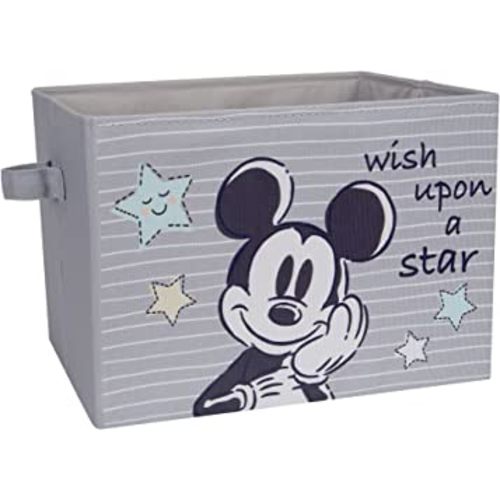 Lambs & Ivy Disney Mickey Mouse Gray Foldable Storage Basket/Container/Bin