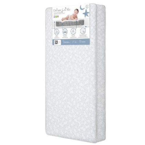 Dream On Me Nap Nest 5" Standard Crib and Toddler Mattress - Daisy Dreams: 2-Stage Infant-Toddler, Vinyl Cover, Pocket Coils, Firm/Soft