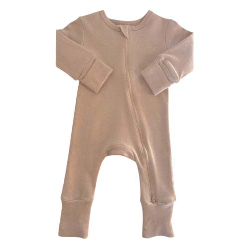 Biscuit / Organic 2-Way Zip Romper