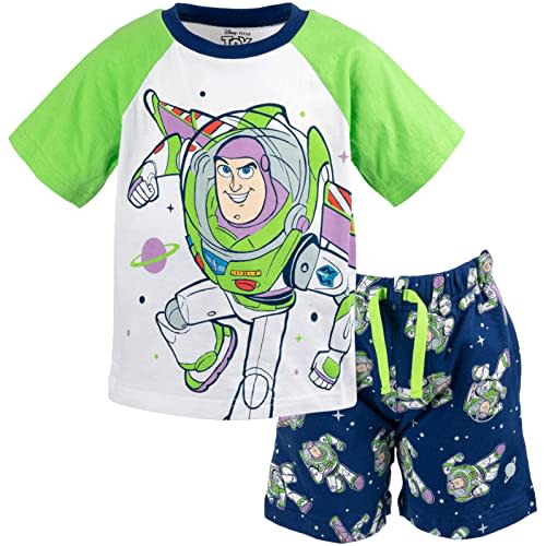 Disney Mickey Mouse Lion King Pixar Cars Pixar Toy Story French Terry T-Shirt and Shorts Outfit Set Toddler to Big Kid