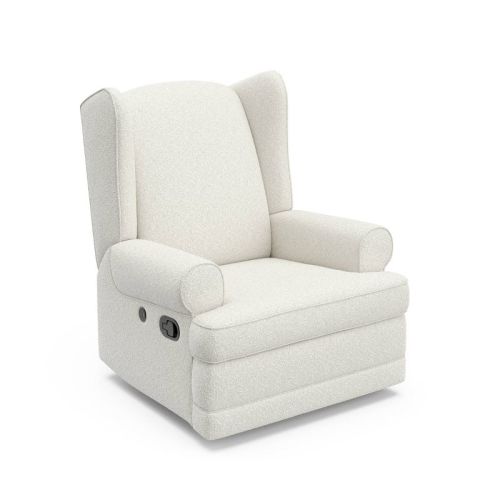 Storkcraft Serenity Wingback Recliner And Swivel Glider With Usb Charging Port - Salt And Pepper Boucle
