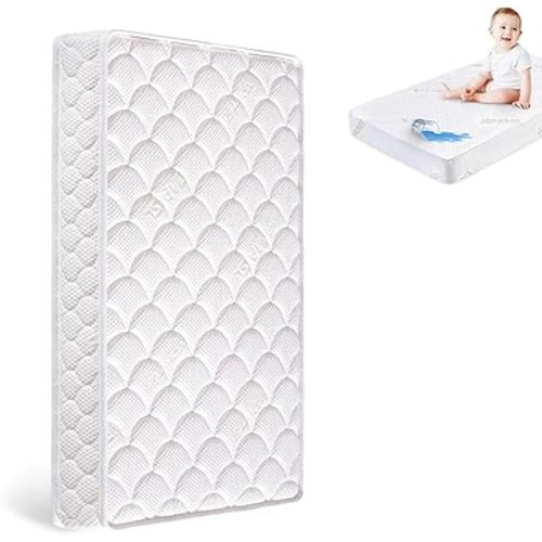 Crib Mattress + Waterproof Mattress Fitted Sheets