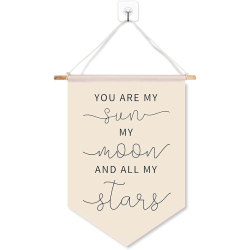 giteo bedding Nursery Decor Wall Art, Canvas Banner Wall Hanging, Boho Classroom Decorations, Pennant Banner Decor for Girl Boy Kids Teen Room Playroom Nursery Front Door, Teacher Gift