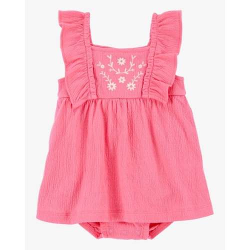 Baby Floral Flutter Bodysuit Dress - Pink - Carter's | Carter's