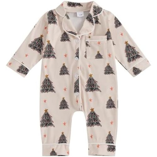 Balaflyie Baby Girl Button Down Pajamas Romper One-Piece Jumpsuit Long Sleeve Sleeper Infant Sleepwear