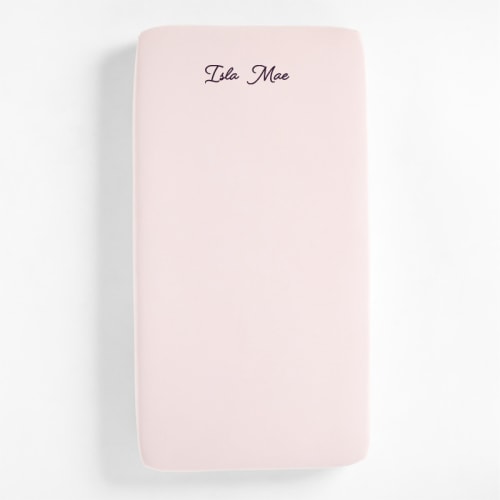 Personalized Baby's First Pink Organic Jersey Baby Crib Fitted Sheet