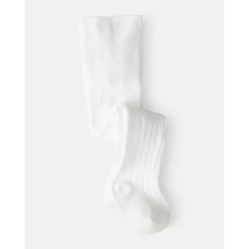 Baby Girl Rib Tights - White | Carter's