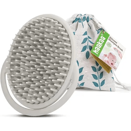 haakaa Silicone Shampoo Brush - Soft Cradle Cap Brush Comb | Hair Scalp Massager, Soft Bristles for Newborns & Toddlers,Ideal Baby Registry Gift - 1pk