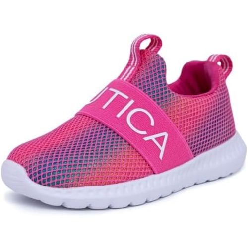 Nautica Girls' Slip-On Sneaker - Athletic Running Kids' Shoe for Walking, Running, Tennis, and Sports (Toddler/Little Kid)
