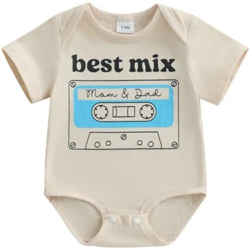Canis Infant Newborn Baby Boys Girls Funny Letters Bodysuit Father's Day Short Sleeve Neutral Baby Announcement Romper