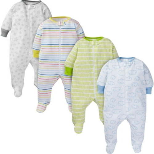 Gerber Baby Boy or Girl Gender Neutral Sleep 'n Play Footed Pajamas, 4-Pack