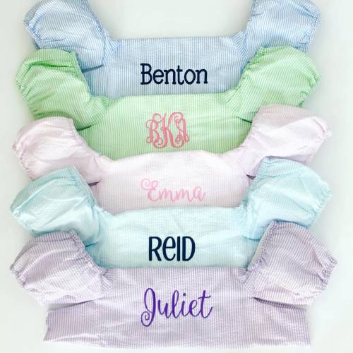Monogram Seersucker Puddle Jumper Cover, Toddler Girls, Toddler Boys, Children's Bathing Suit, Custom Shower Gift, Swimmies Cover