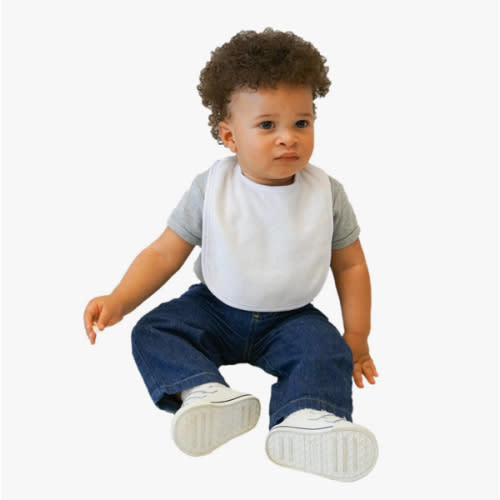 Neat Solutions 2-Ply Knit Terry Solid Color Feeder Bibs in White - 20 Pack
