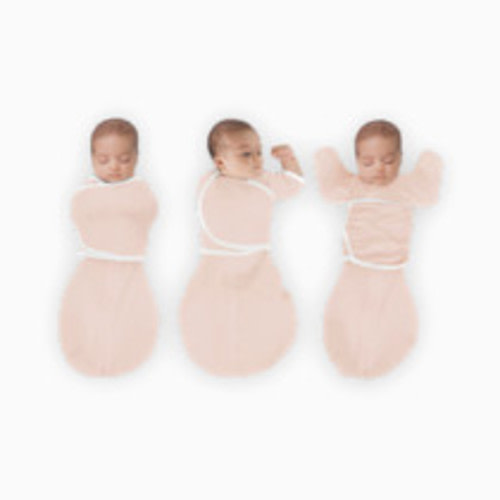 SwaddleDesigns Organic Omni Swaddle Sack with Arms Up Half-Length Sleeves and Mitten Cuffs TOG 1.0 - Soft Pink, 0-3 M