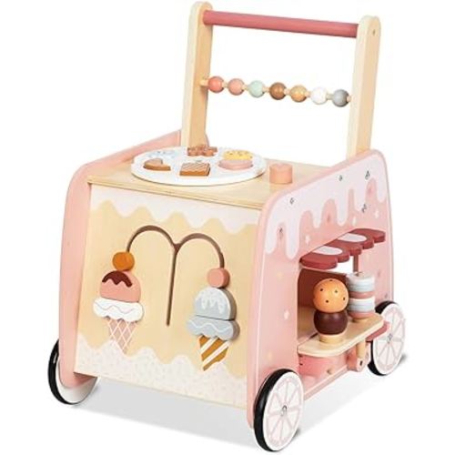 Wooden Baby Walker, Multifunctional Ice Cream Cart