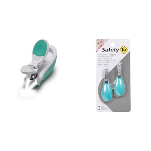 Safety 1st Light Zoom Nail Clippers, One Size & Fold-Up Nail Clipper, 2-Count - Colors May Vary