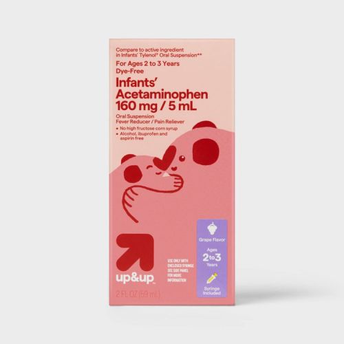 Infants' Dye-Free Acetaminophen Fever Reducer/Pain Reliever Liquid - Grape - 2 fl oz - up&up™