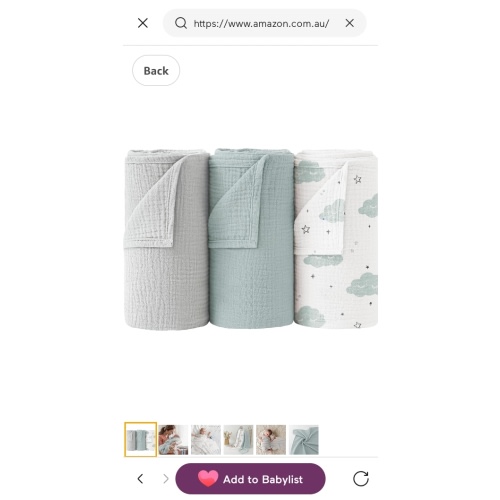 Bearmoss Muslin Swaddle Blankets 3 Pack Cotton Newborn Receiving Blanket, Large 38 x 40 inches, Soft Breathable Baby Swaddles for Boys & Girls (Cute Clouds) : Amazon.com.au: Baby