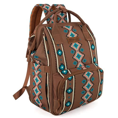 Montana West Wrangler Callie Diaper Bag Backpack with Stroller Straps Multifunction Baby Travel Bag WG2204-9110DBR