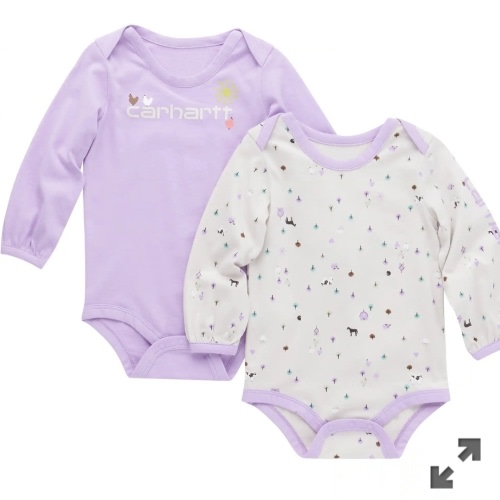 Girls' Long-Sleeve Farm Print Bodysuit 2pc Set (Infant) | 9M | Carhartt