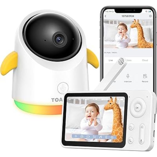 Baby Monitor with Camera and Audio WiFi/No WiFi: Baby Monitor WiFi Smartphone APP Control NightVision 4.3' Screen Smart Video Baby Monitor with Remote PTZ 2-Way Talk Motion & Cry Alert(Only 2.4G WiFi)