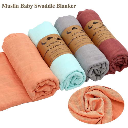 VEGCOO 4 Packs Baby Swaddling, 47"Swaddle Blankets Kit,Baby Newborn Necessities Newborn Photography Props