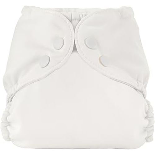 Esembly Cloth Diaper Outer, Waterproof Swim Cloth Diaper Cover, Leak-Proof and Breathable Layer Over Prefolds, Flats or Fitteds, Reusable with Snap Closure - Size 2 (18-35lbs), Parchment