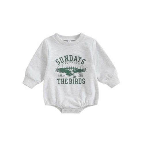 Baby Boys Girls Sundays are for the Birds Sweatshirts Rompers Eagle Letter Long Sleeve Jumpsuits Fall Football Outfits