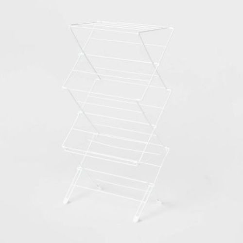 Folding Steel Drying Rack White - Brightroom™: Collapsible Clothes Dryer, 308 Surface Area, 10lb Capacity